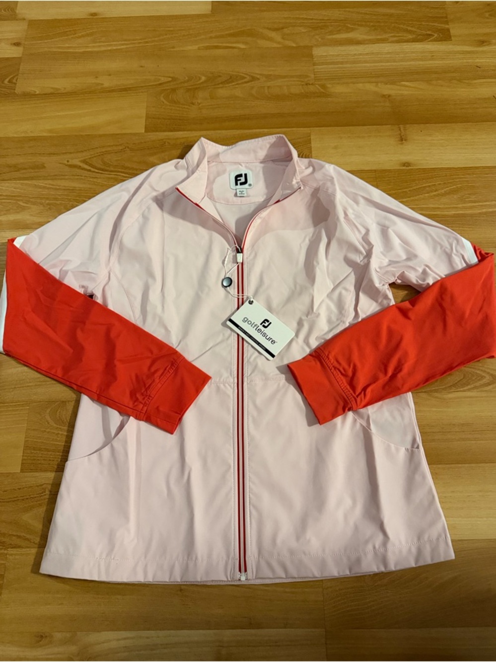 Footjoy NWT “Women’s full zip color block jacket” medium pink and red